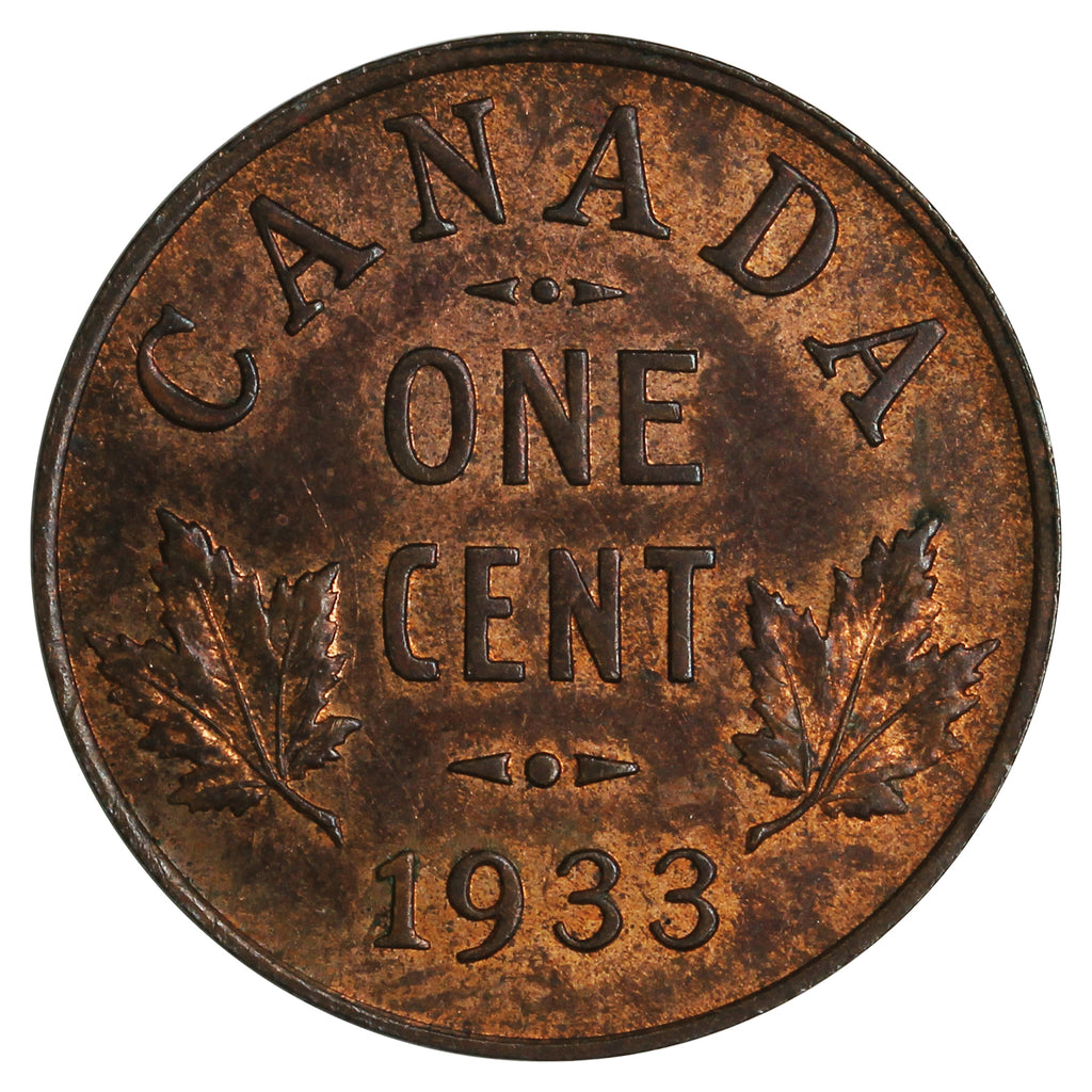 1933 Canada 1-cent Brilliant Uncirculated (MS63) R&B
