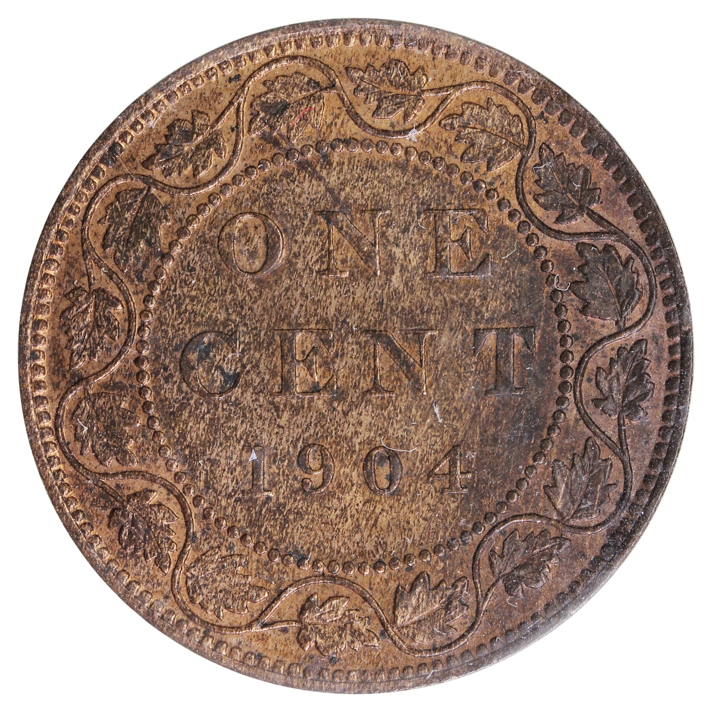 1904 Canada 1-cent ICCS Certified MS62 Trace Red