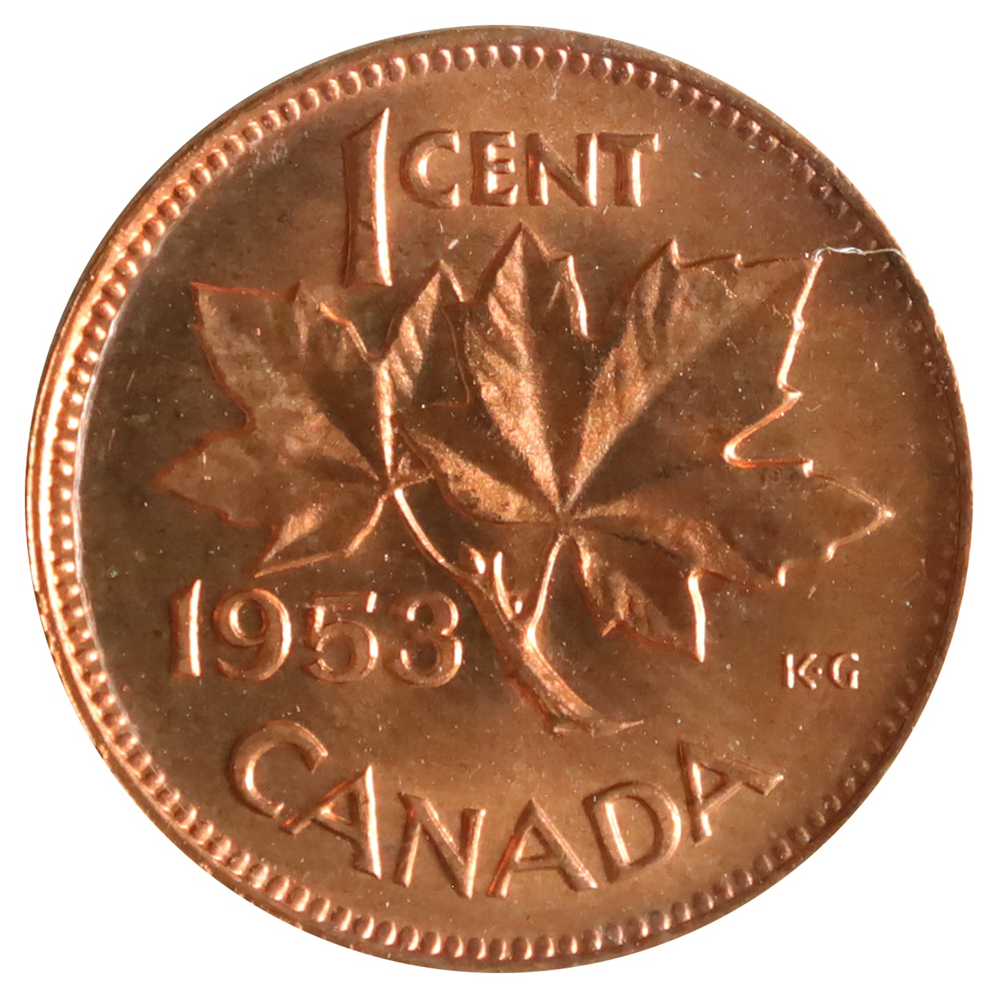 1953 NSF, Hanging 3 Canada 1-cent ICCS Certified MS65 Red