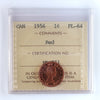 1956 Canada 1-cent ICCS Certified PL64 Red