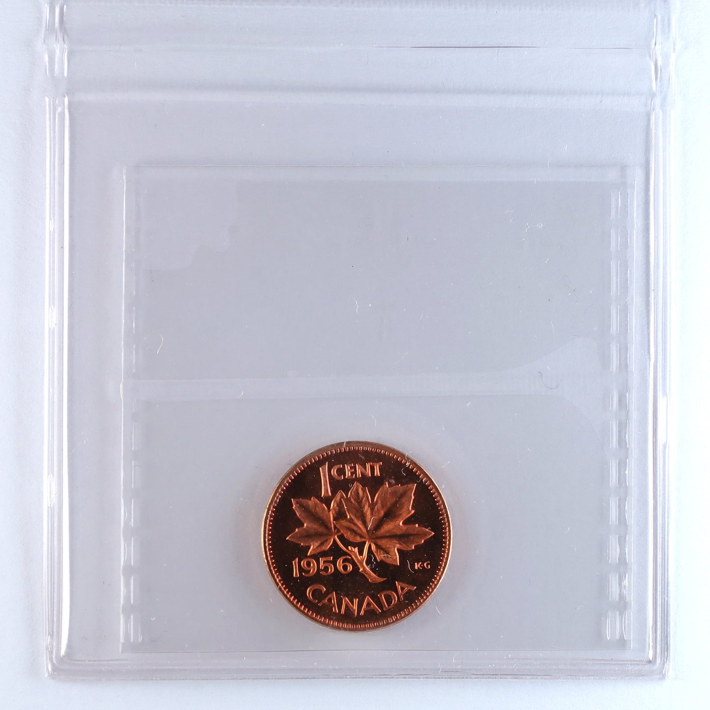 1956 Canada 1-cent ICCS Certified PL64 Red