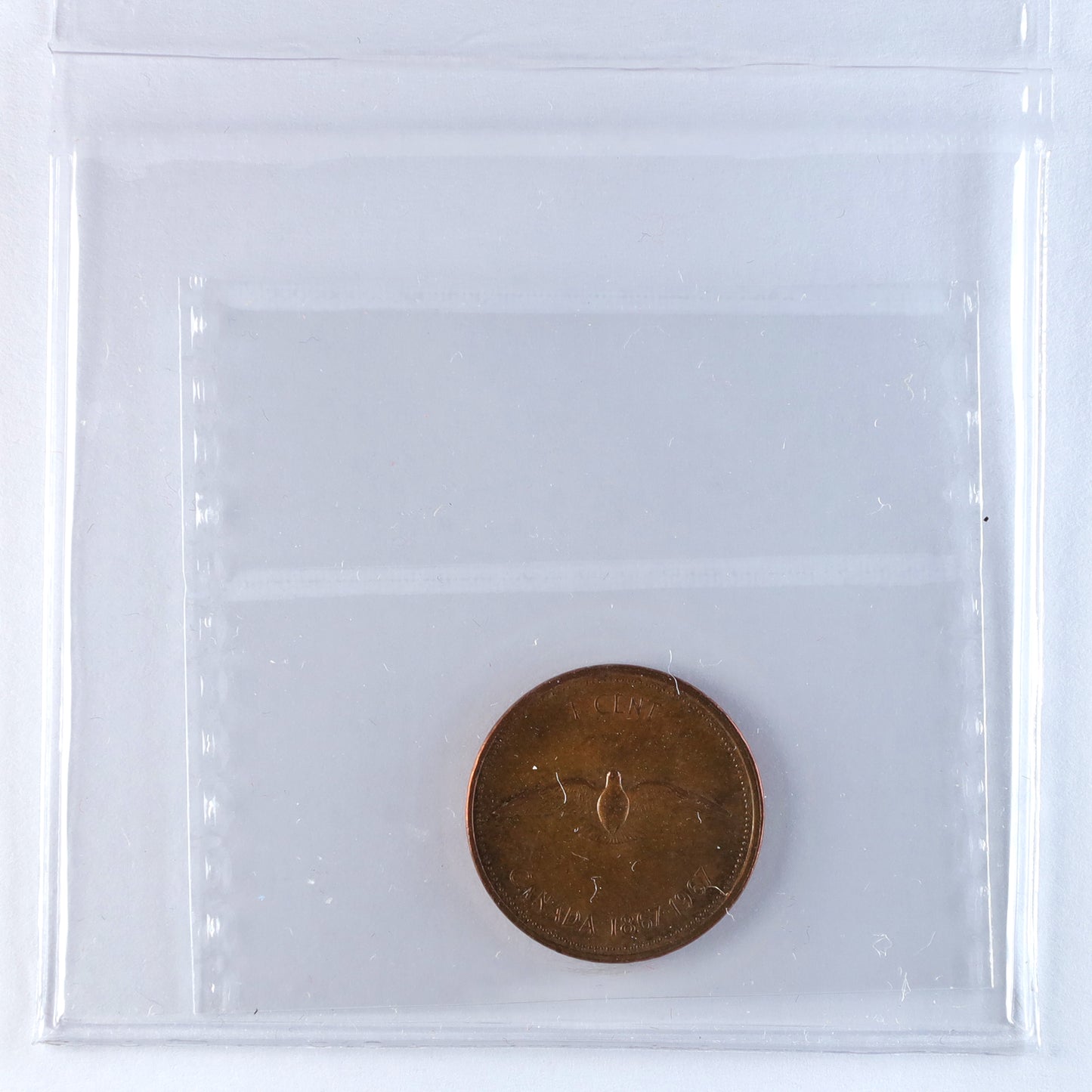 1967 Double 1967 Canada 1-cent ICCS Certified MS60 Brown