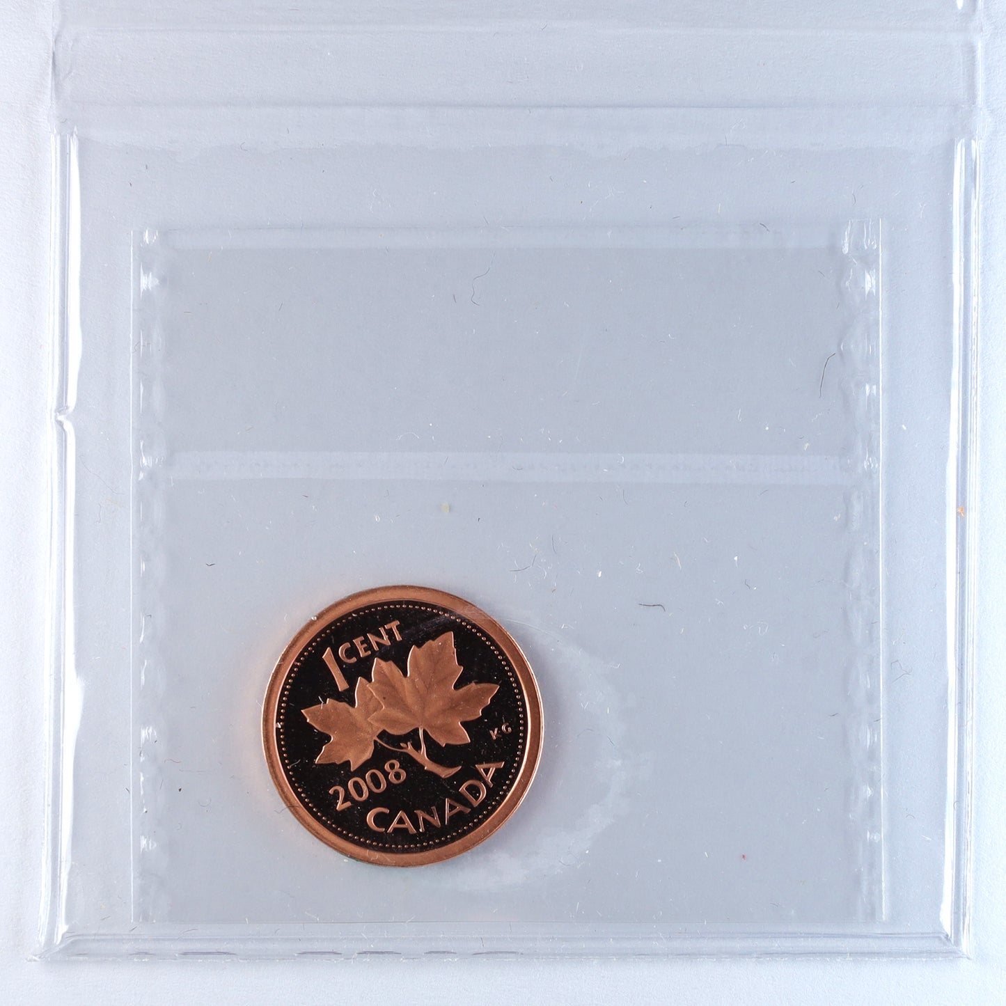 2008 Non-Magnetic Canada 1-cent ICCS Certified PF65 Red; UHC