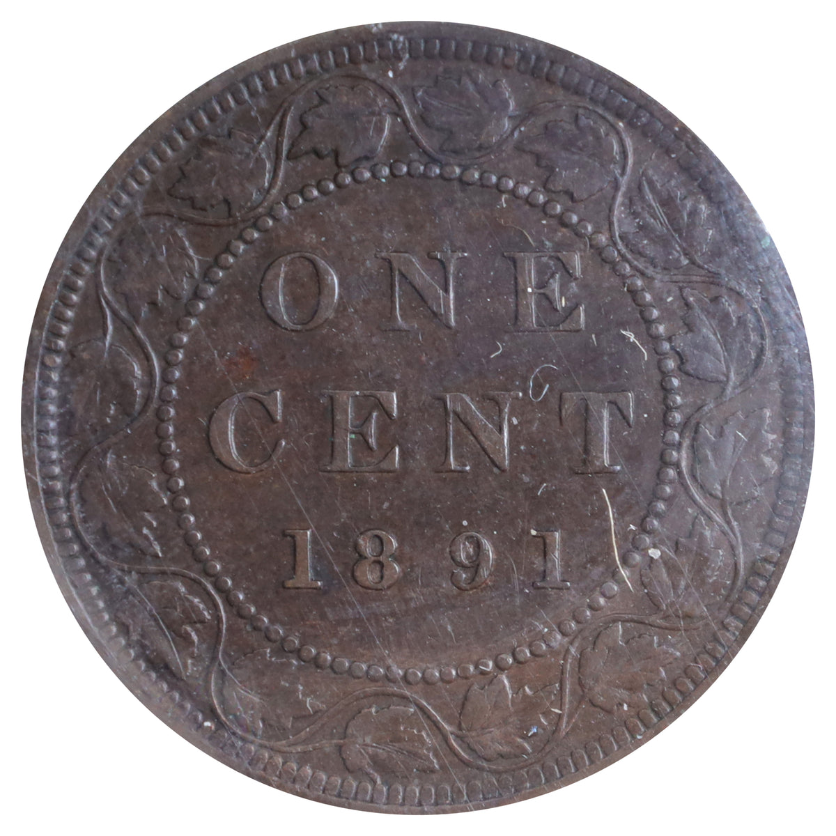 1891 LLSD, Obv. 2 Canada 1-cent ICCS Certified EF40