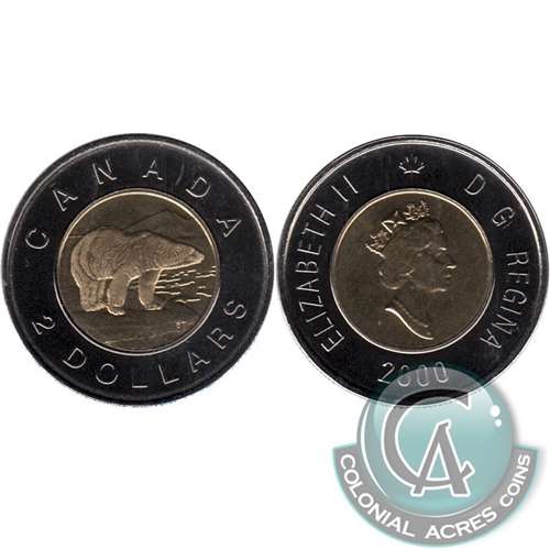 2000 Polar Bear Canada Two Dollar Proof Like