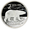 2004 Silver Proud Polar Bear Canada Two Dollar Proof (from stamp set)