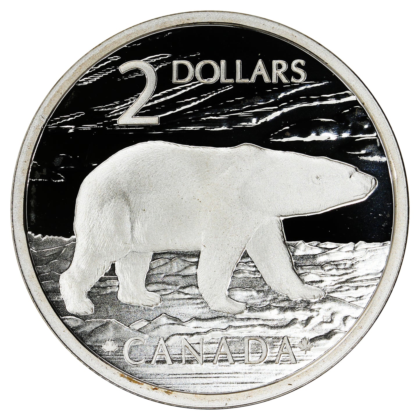 2004 Silver Proud Polar Bear Canada Two Dollar Proof (from stamp set)