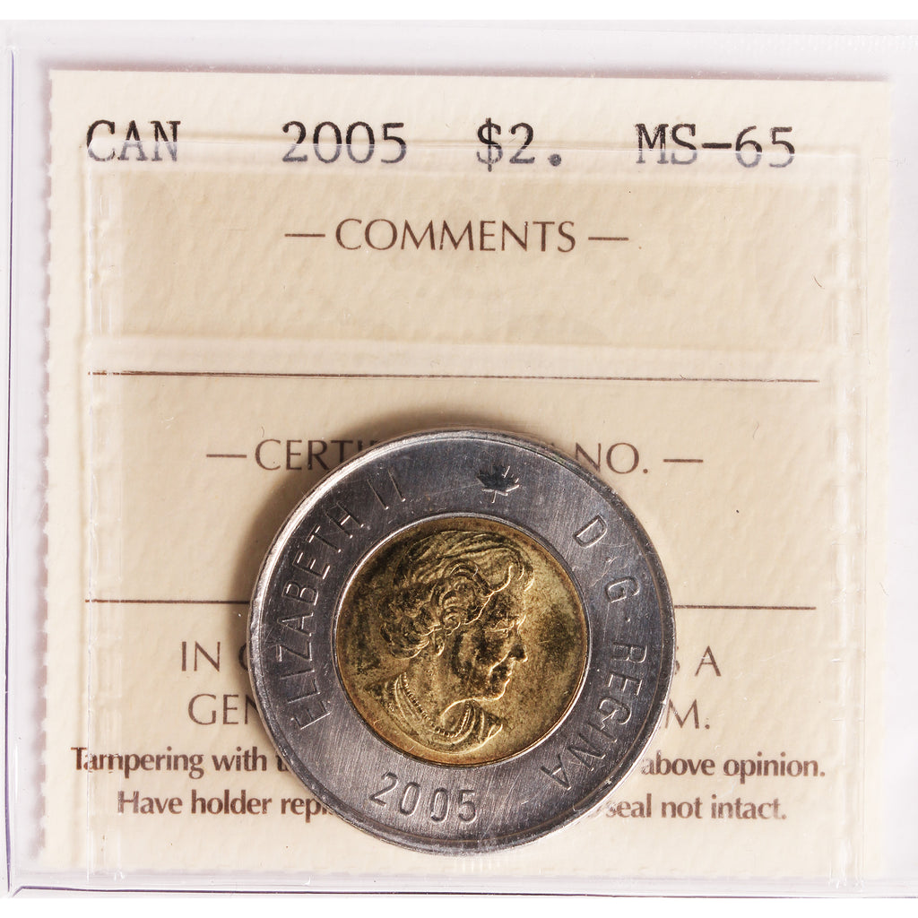 2005 Canada Two Dollar ICCS Certified MS65
