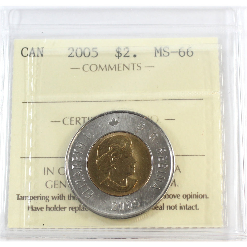 2005 Canada Two Dollar ICCS Certified MS66