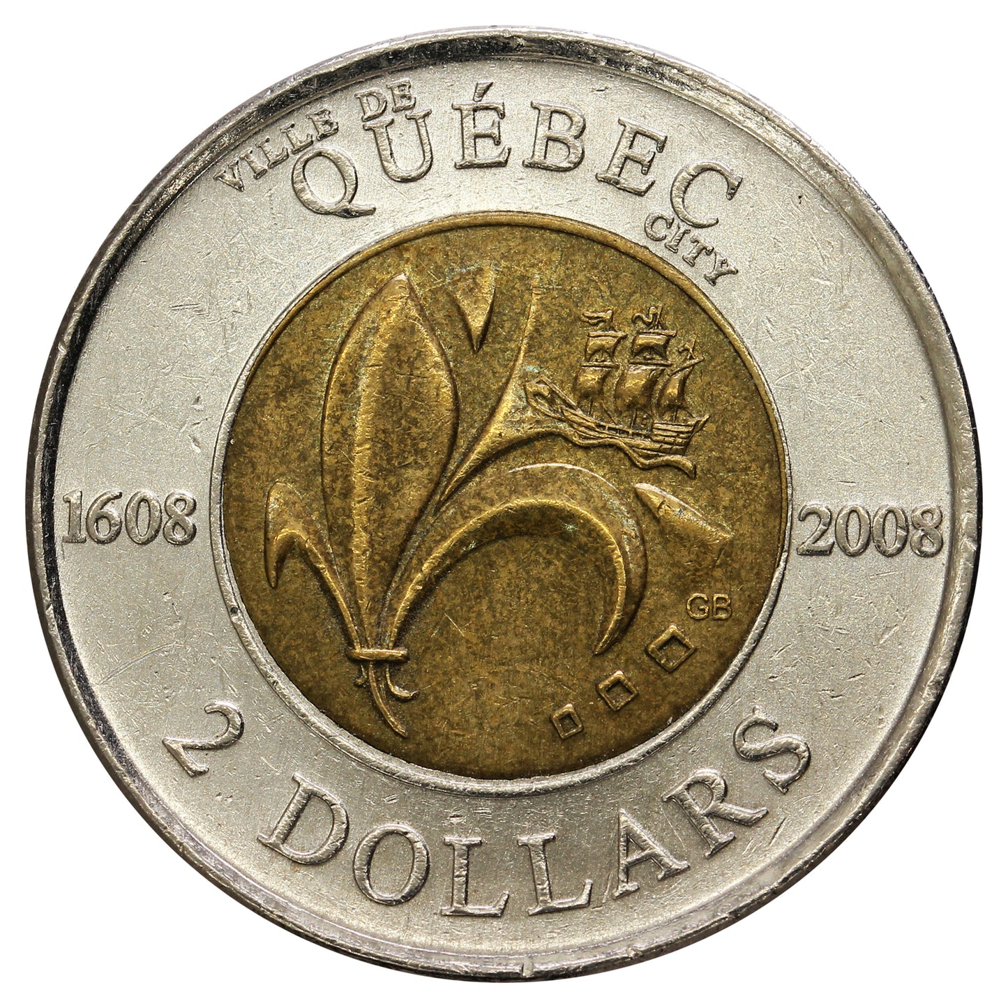 2008 Quebec City Canada Two Dollar Circulated