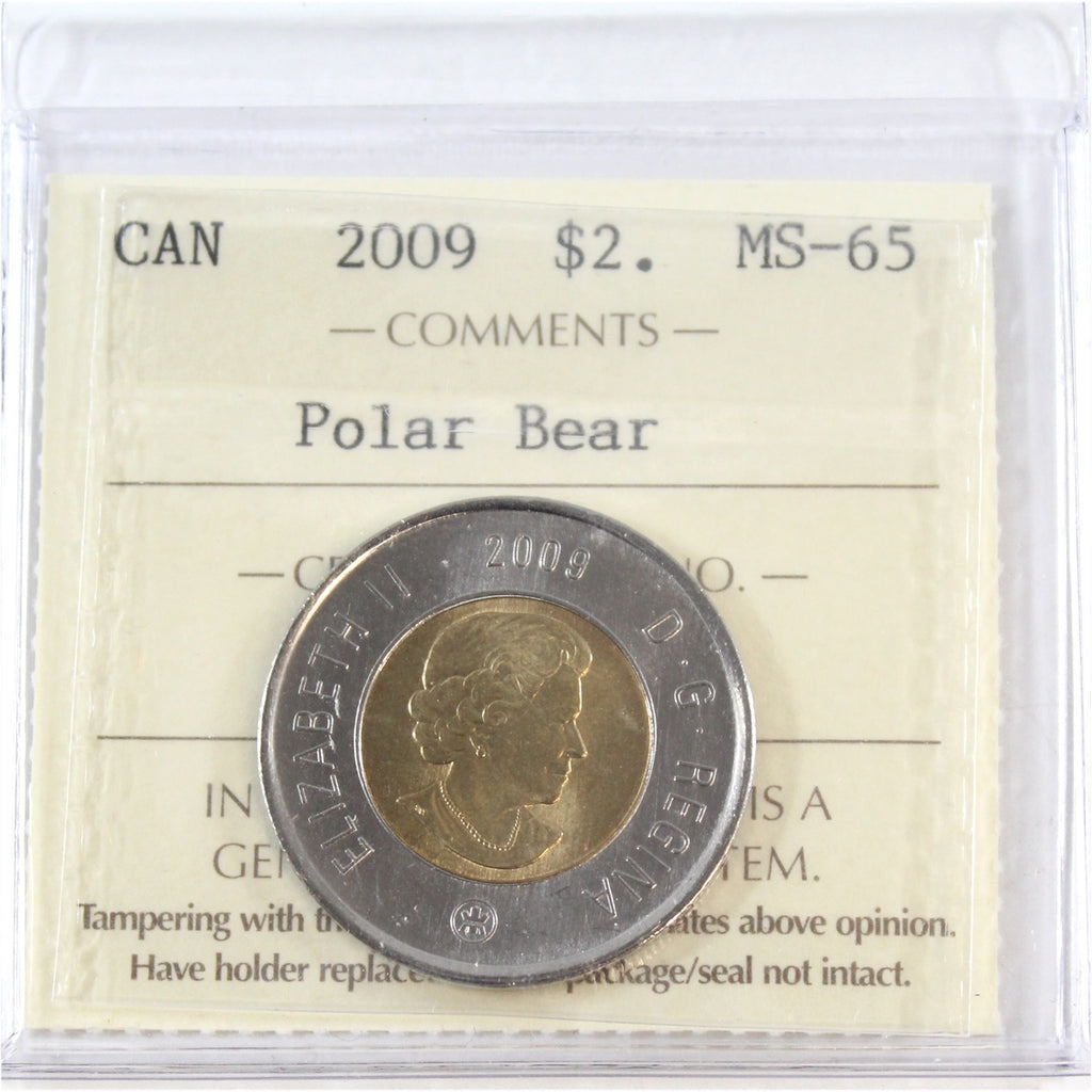 2009 Canada Two Dollar ICCS Certified MS65