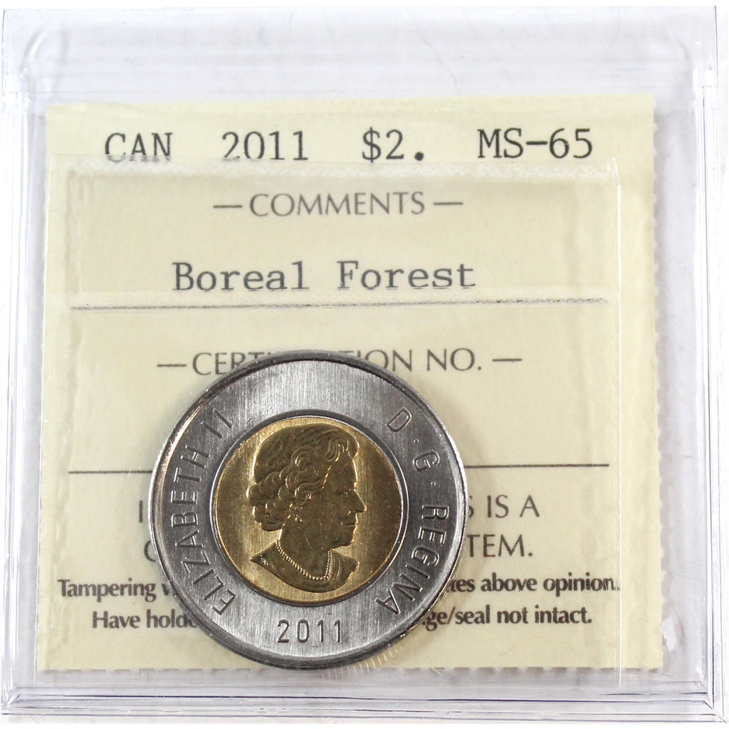 2011 Boreal Forest Canada Two Dollar ICCS Certified MS-65