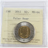 2011 Polar Bear Canada Two Dollar ICCS Certified MS64