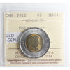 2012 Old Generation Canada Two Dollar ICCS Certified MS64