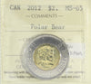 2012 New Generation Canada Two Dollar ICCS Certified MS65