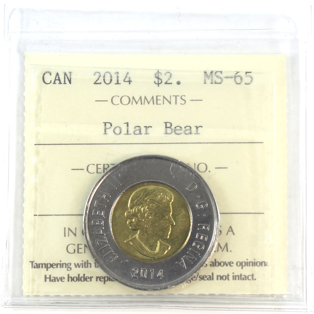 2014 Canada Two Dollar ICCS Certified MS65