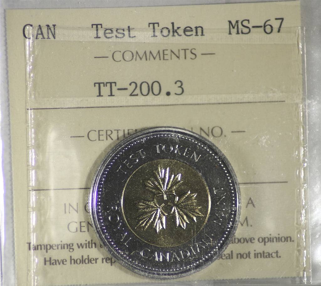 (1996) Canada Two Dollar Test Token TT-200.3 ICCS Certified MS67