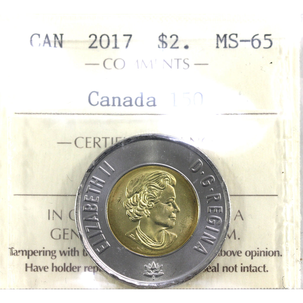 2017 Canada 150th (Dance) Two Dollar ICCS Certified MS65