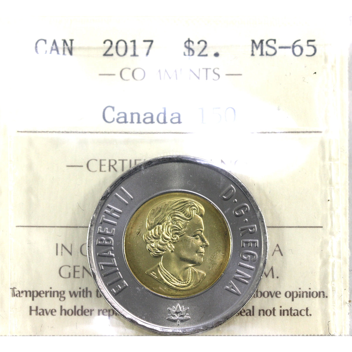 2017 Canada 150th (Dance) Two Dollar ICCS Certified MS65