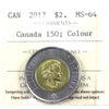 2017 Coloured Canada 150th (Dance) Two Dollar ICCS Certified MS64