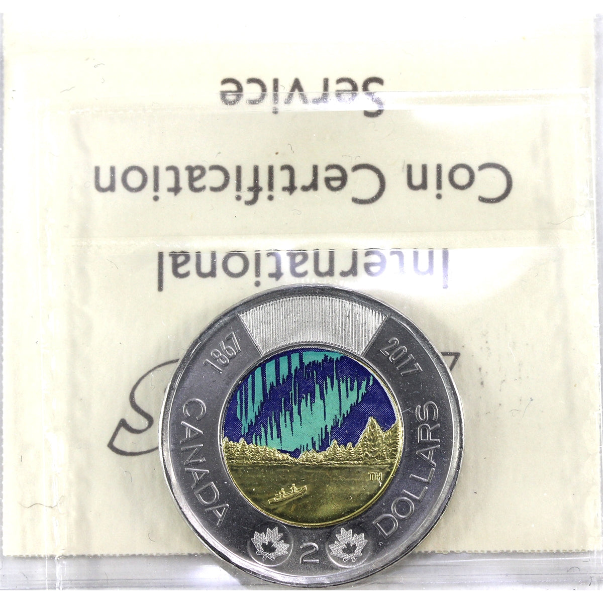 2017 Coloured Canada 150th (Dance) Two Dollar ICCS Certified MS64