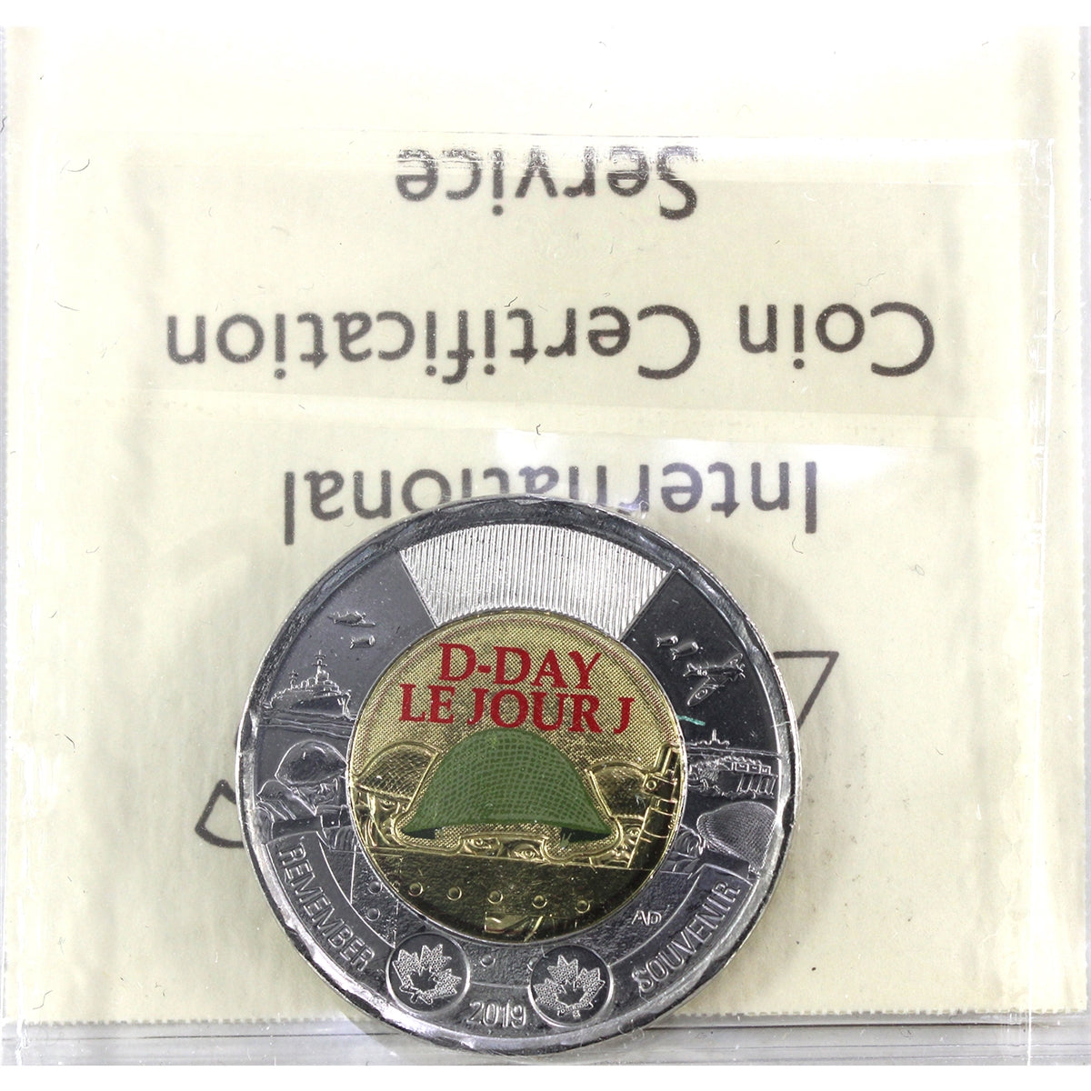 2019 D-Day Coloured Canada Two Dollar ICCS Certified MS64