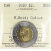 2020 Coloured Bill Reid Canada Two Dollar ICCS Certified MS64