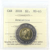 2018 Armistice Canada Two Dollar ICCS Certified MS65