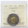 2017 Vimy Ridge Canada Two Dollar ICCS Certified MS65