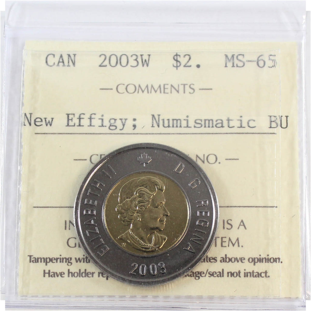 2003W Canada Two Dollar ICCS Certified MS65 New Effigy, NBU