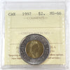1997 Canada Two Dollar ICCS Certified MS66
