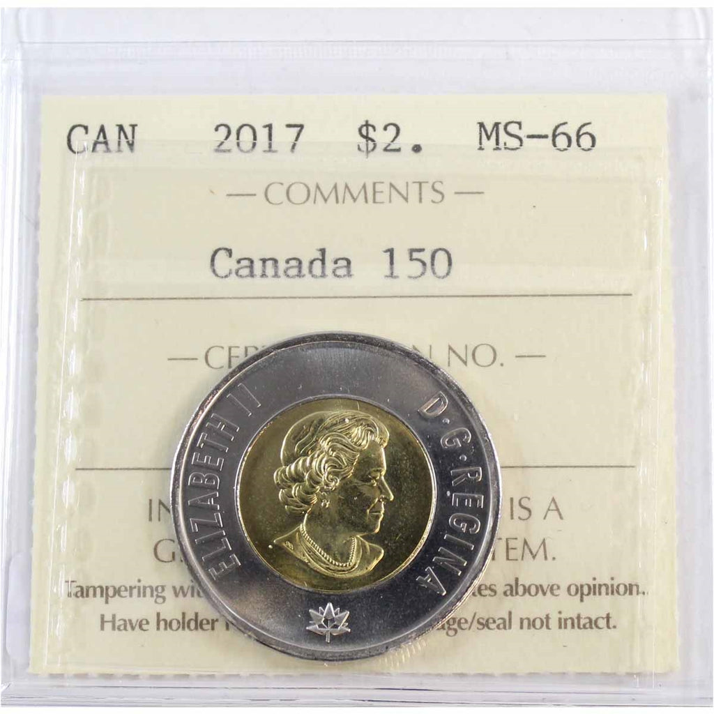 2017 Canada 150th (Dance) Two Dollar ICCS Certified MS66