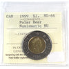 1999 Polar Bear Canada Two Dollar ICCS MS66 NBU