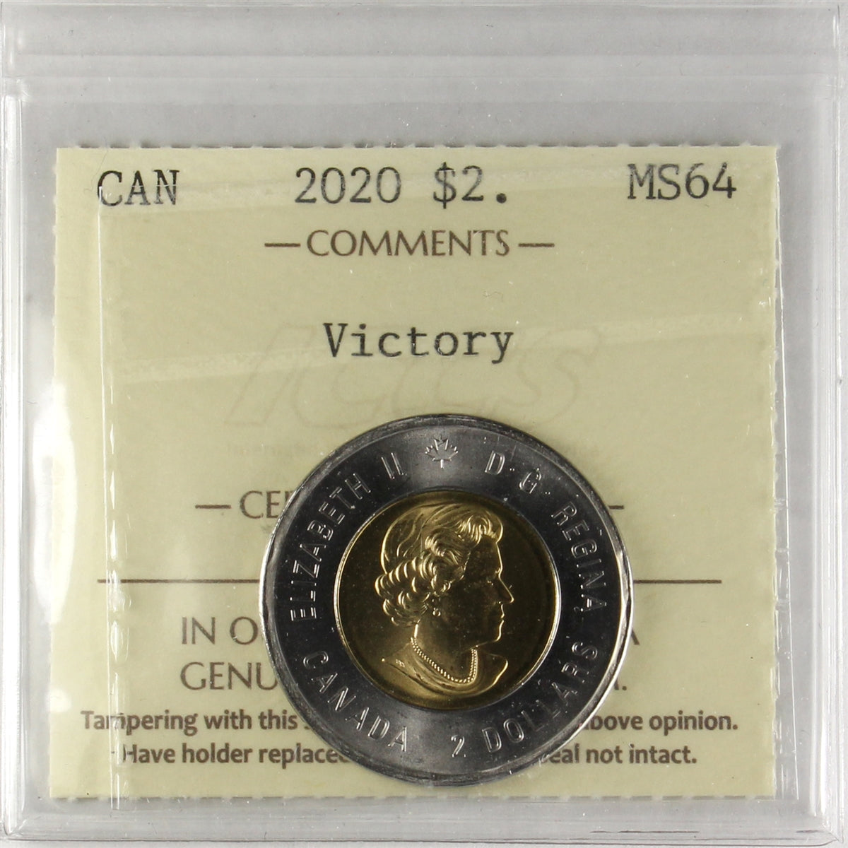 2020 Victory Canada Two Dollars ICCS Certified MS64