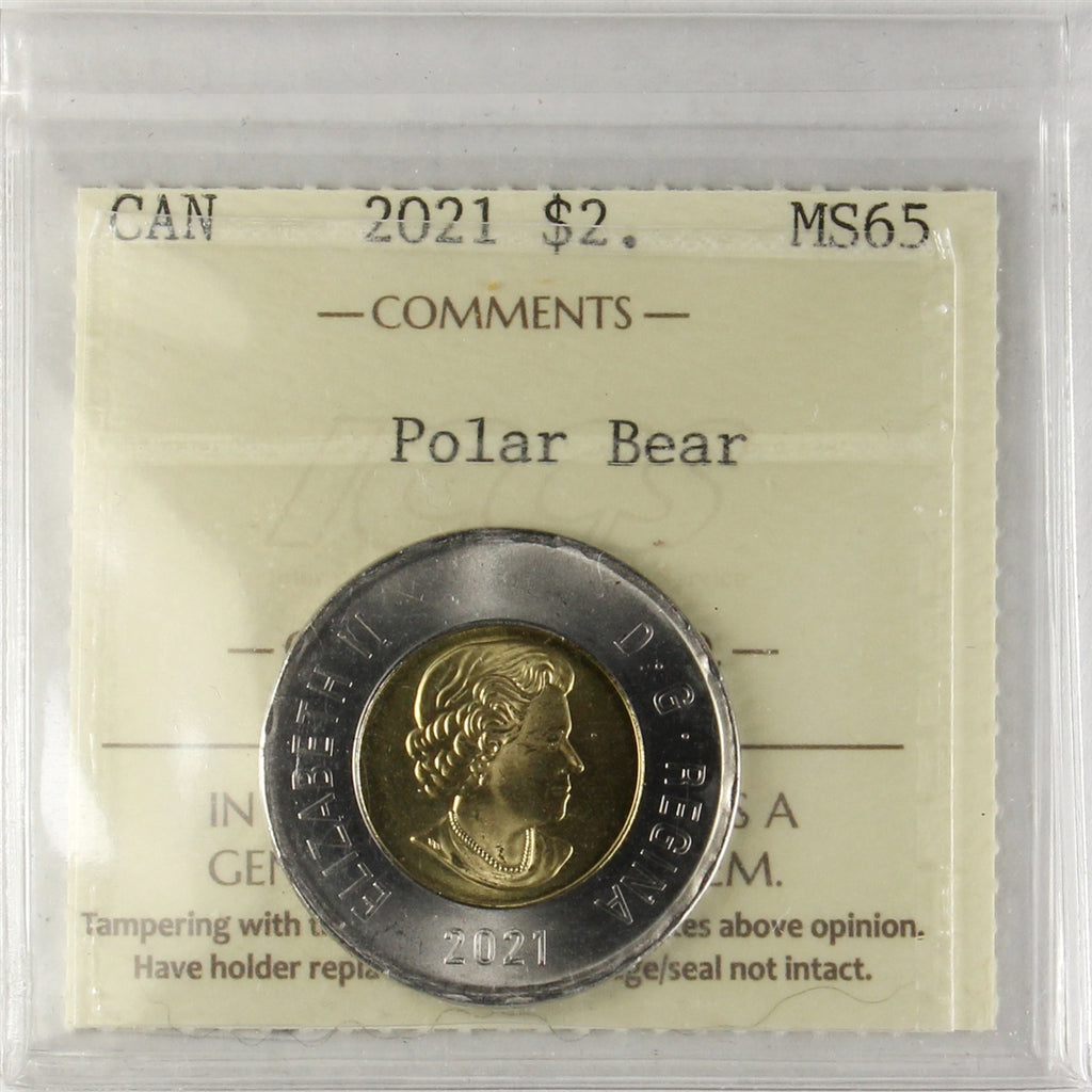2021 Polar Bear Canada Two Dollars ICCS Certified MS65