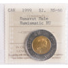 1999 Nunavut Mule Canada Two Dollars ICCS Certified MS66 Numismatic BU