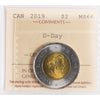 2019 D-Day Canada Two Dollars ICCS Certified MS-66