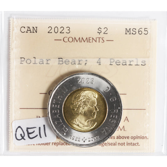 2023 QEII 4 Pearls Canada Two Dollars ICCS Certified MS65