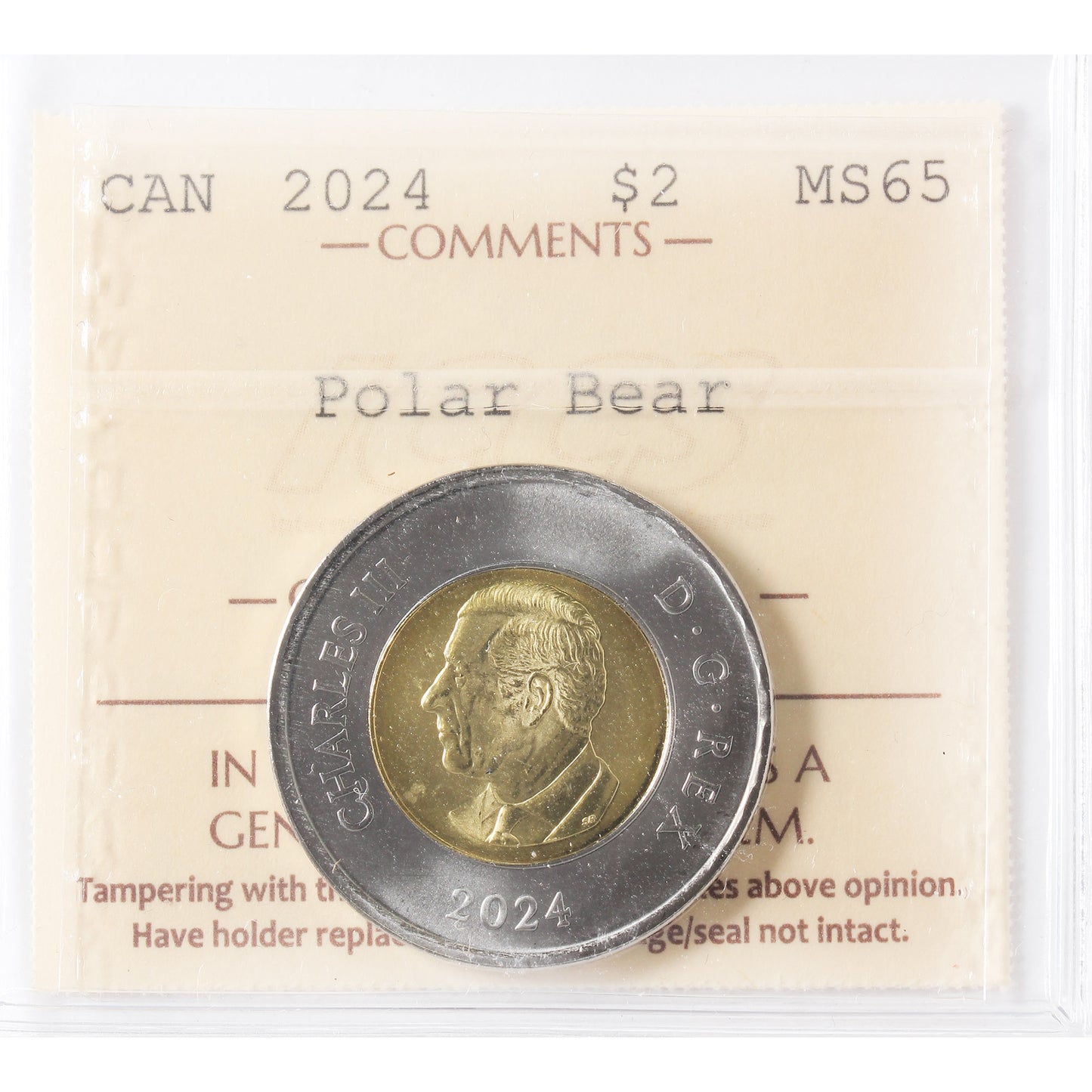 2024 Polar Bear Canada Two Dollars ICCS Certified MS65