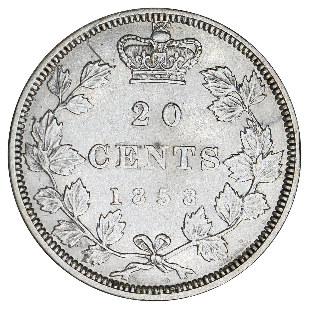 1858 Coinage Canada 20-cents Extra Fine (EF40) $
