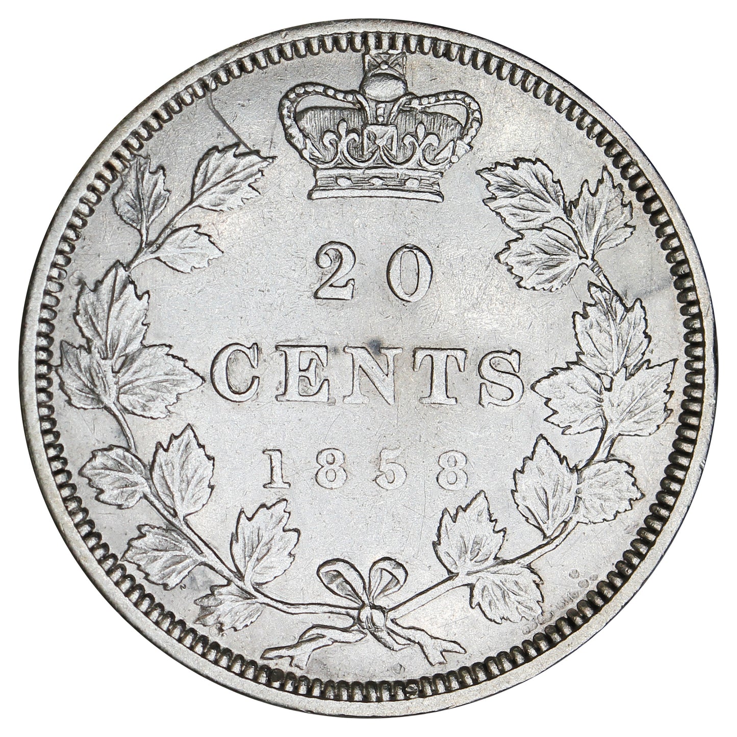1858 Coinage Canada 20-cents Extra Fine (EF40) $
