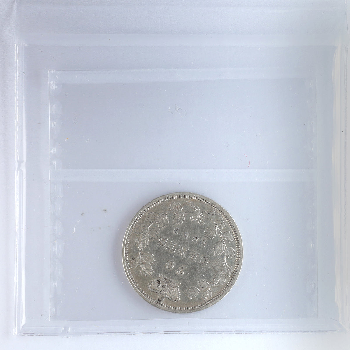 1858 Re-engraved 5, Coinage Canada 20-cents ICCS Certified EF40