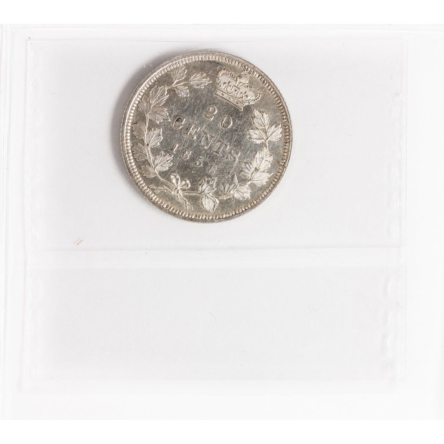 1858 Canada 20-cents ICCS Certified AU50