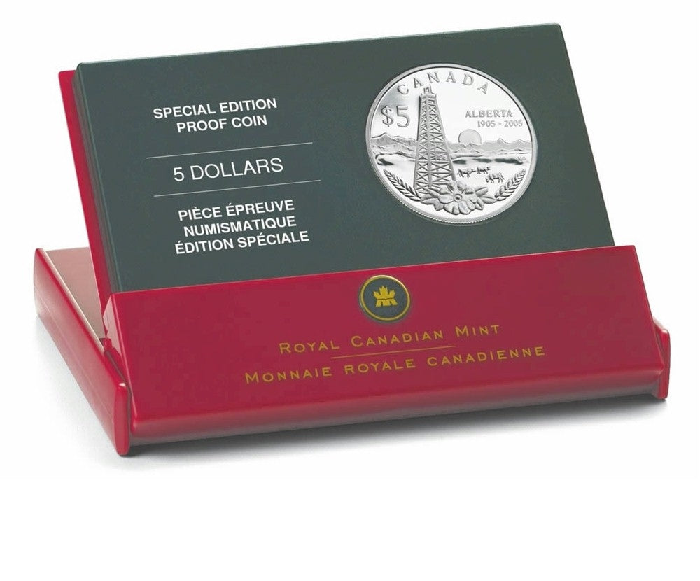 2005 Canada $5 Alberta's Centennial Special Edition Silver (No Tax)
