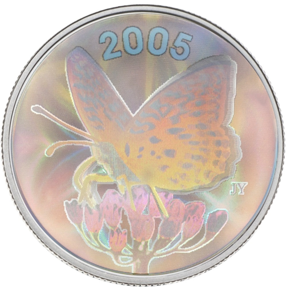 2005 Canada 50-cent Butterfly - Great Spangled Fritillary Sterling Silver
