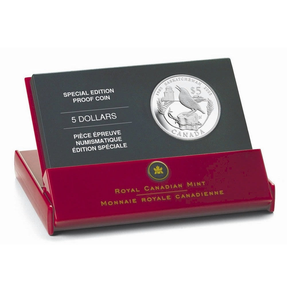 2005 Canada $5 Saskatchewan Centennial Special Edition Silver Coin (TAX Exempt)
