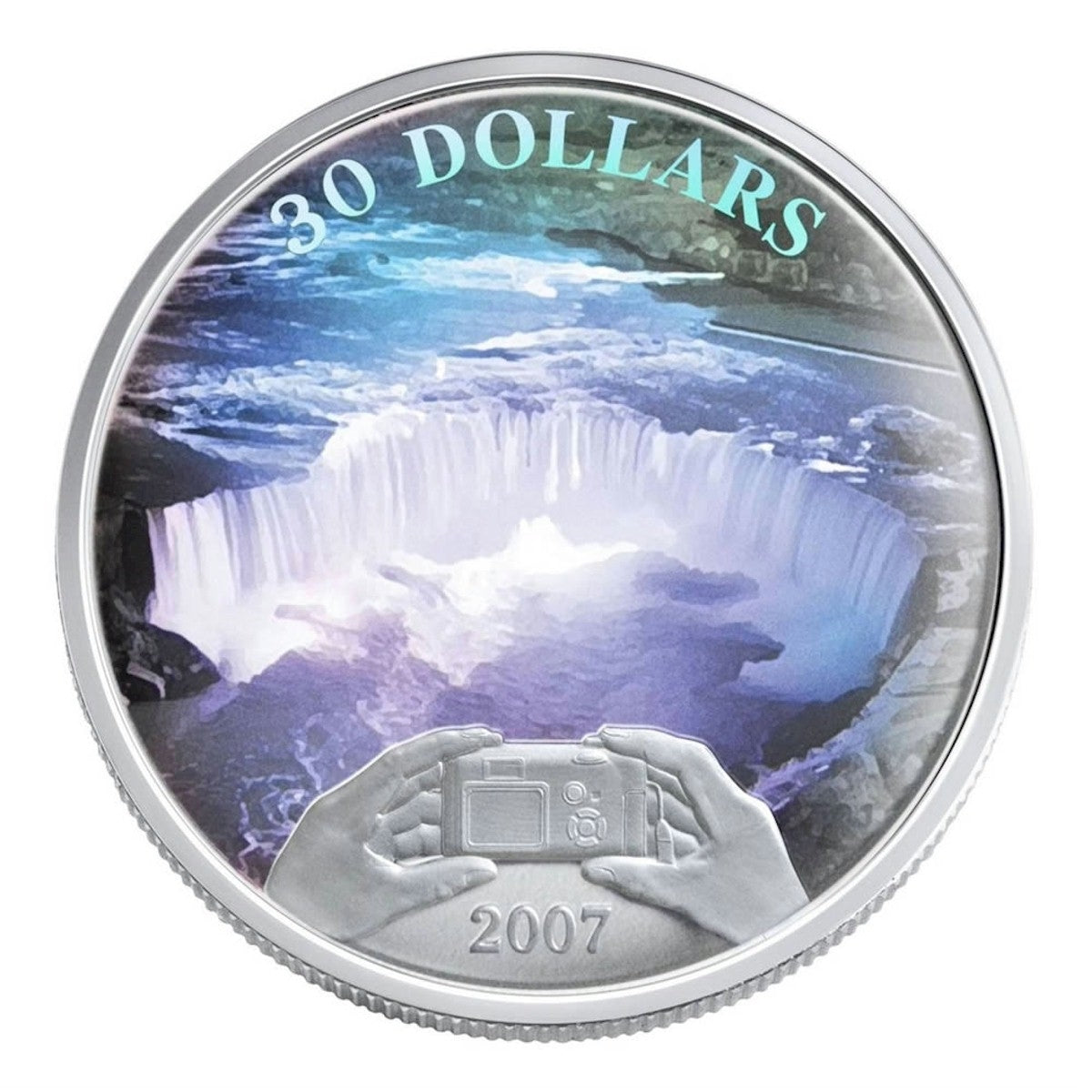 2007 Canada $30 Panoramic Camera: Niagara Falls Sterling Silver