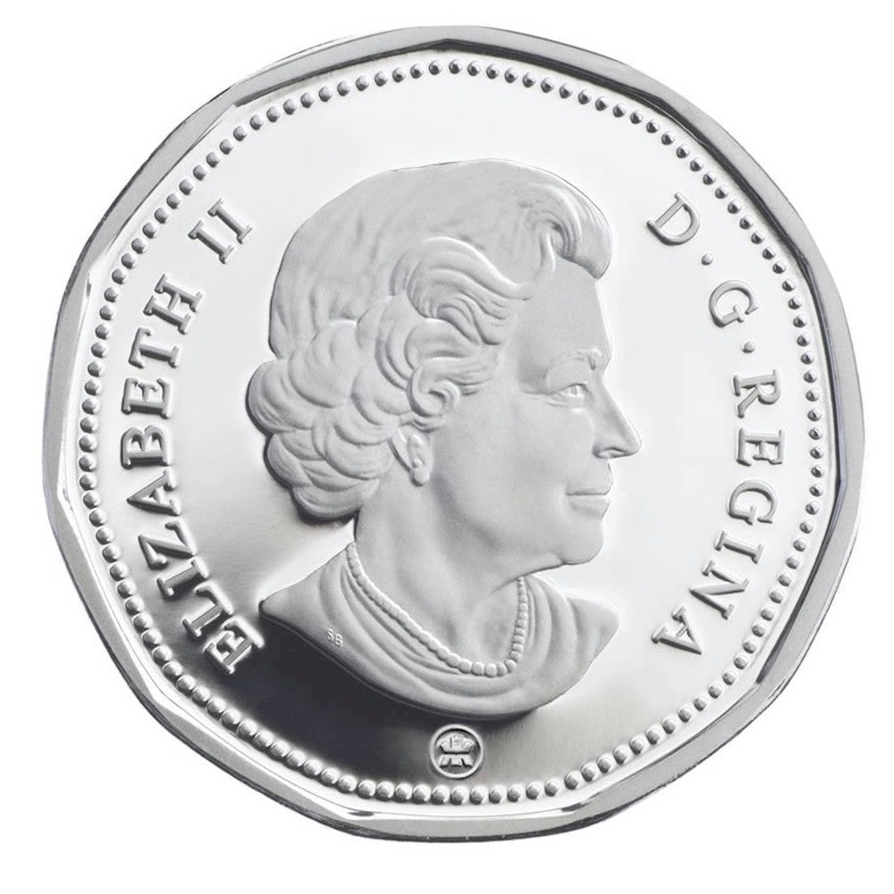 2008 Canada Olympic $1 Sterling Silver Lucky Loonie (may be toned)