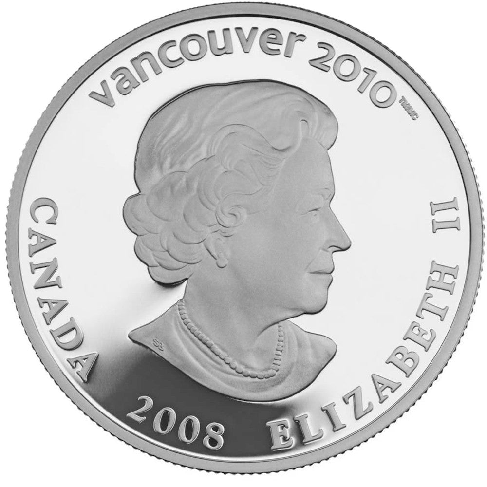 2008 Canada $25 Bobsleigh Olympic Sterling Silver Hologram