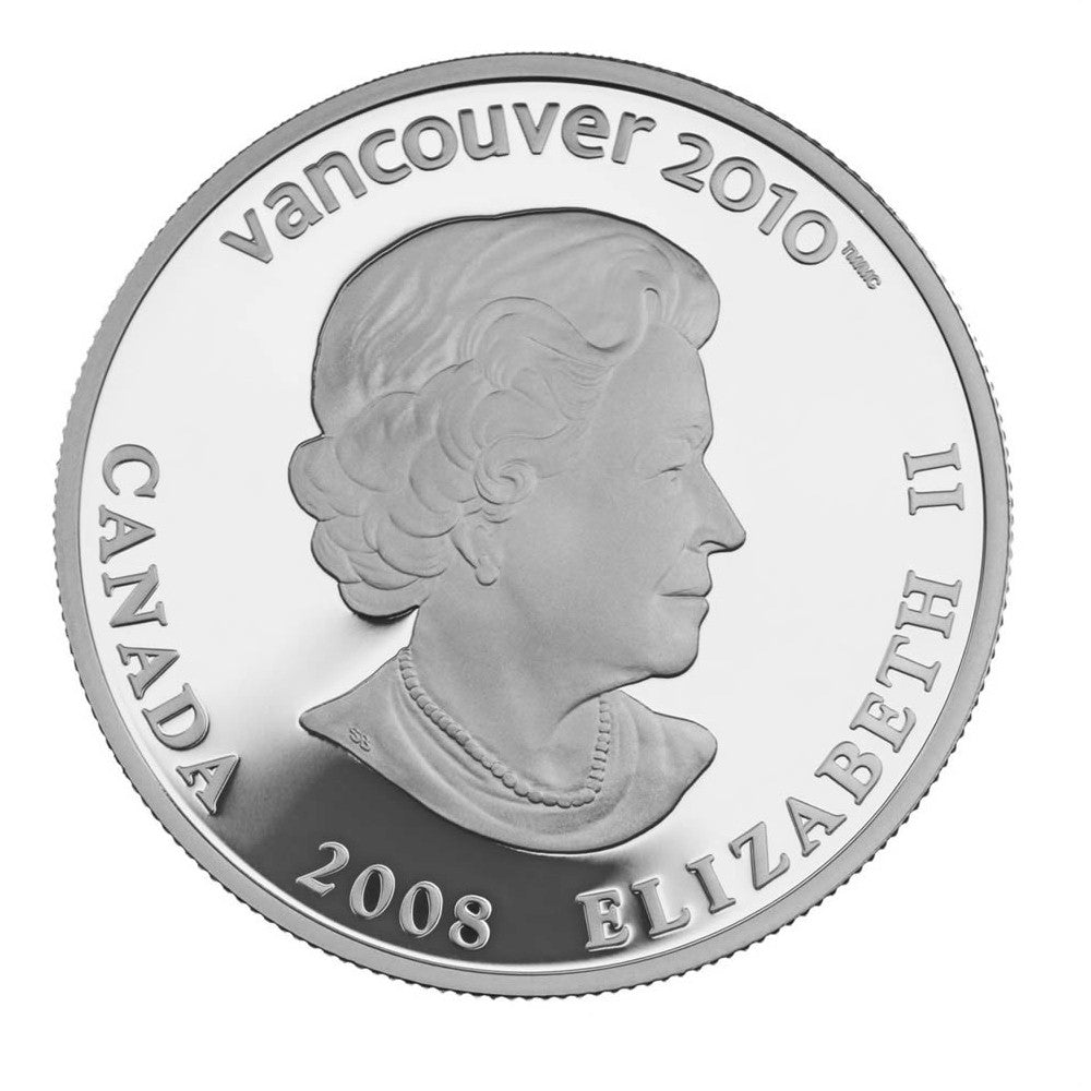 2008 Canada $25 Snowboarding Olympic Sterling Silver Hologram